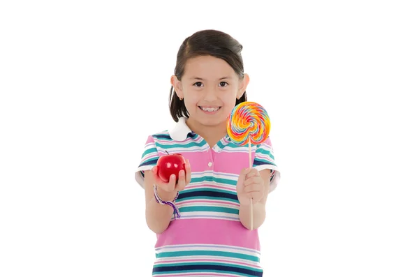 Hispanic meisje met grote lolly — Stockfoto