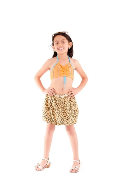 Girl in a swimsuit, hispanic, studio shot — Stock Photo, Image