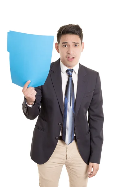 Hispanic businessman with folder — Stock Photo, Image