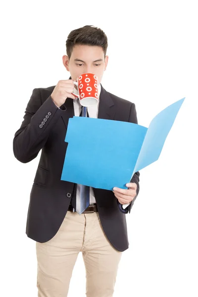 Hispanic businessman with folder — Stock Photo, Image