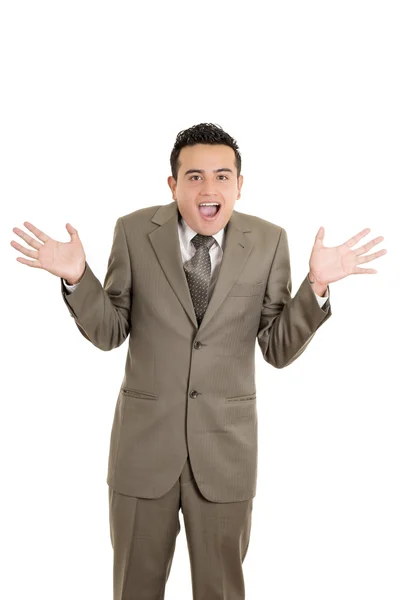 Portrait of hispanic man with shocked facial expression — Stock Photo, Image