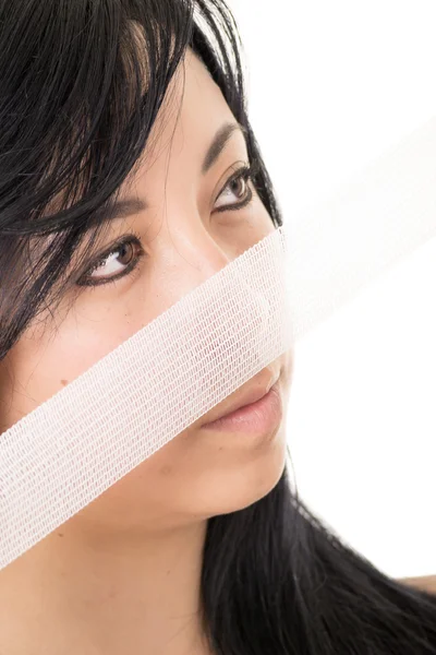 Woman with Gauze portrait — Stock Photo, Image