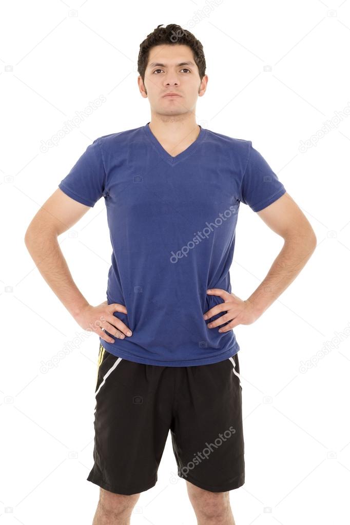 Hispanic man in sporty outfit