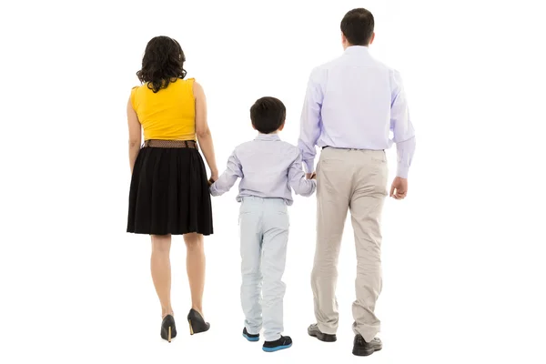 Family walking away in studio — Stock Photo, Image