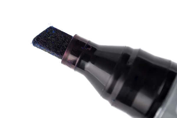 Close up shot of black marker tip over a white background — Stock Photo, Image