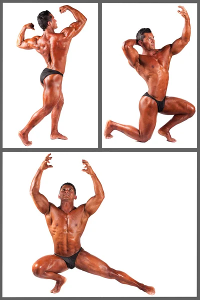 Culturista flexionando sus músculos en el estudio —  Fotos de Stock