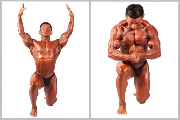 Hispanic Muscle man posing, set — Stock Photo, Image