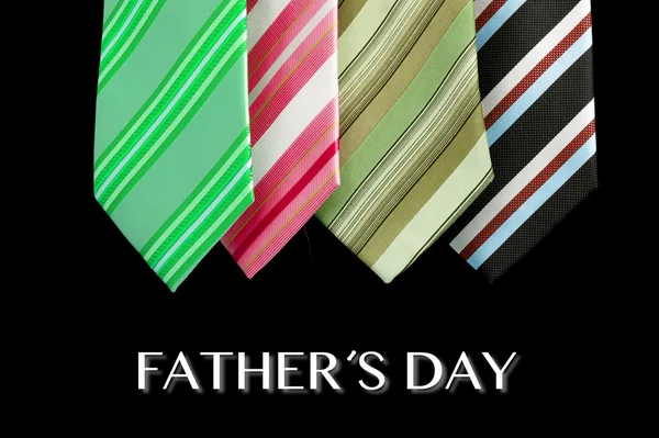 Dia do pai gravata motivo cartão de saudação com mensagem — Fotografia de Stock