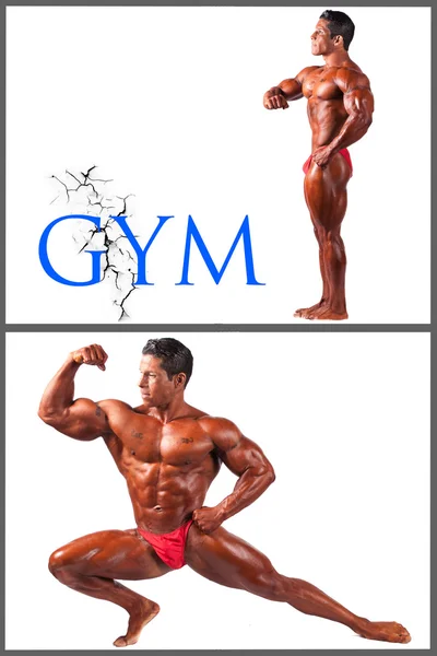 Health and fitness bosybuilding gym banner — Stock Photo, Image