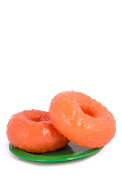 Doughnut isolated on white, plastic — Stock Photo, Image