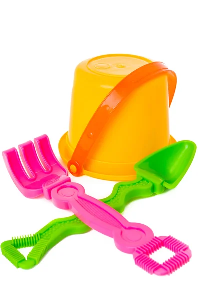 Isolated shot of beach toys, bucket — Stock Photo, Image