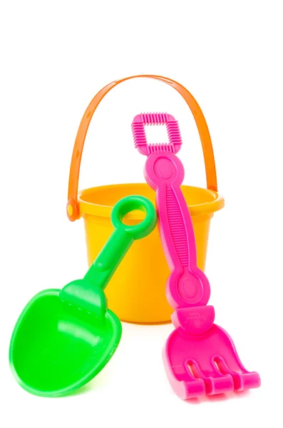 Isolated shot of beach toys, bucket — Stock Photo, Image