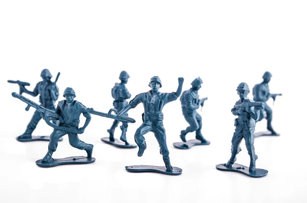 Blue Toy army toy soldiers — Stock Photo, Image