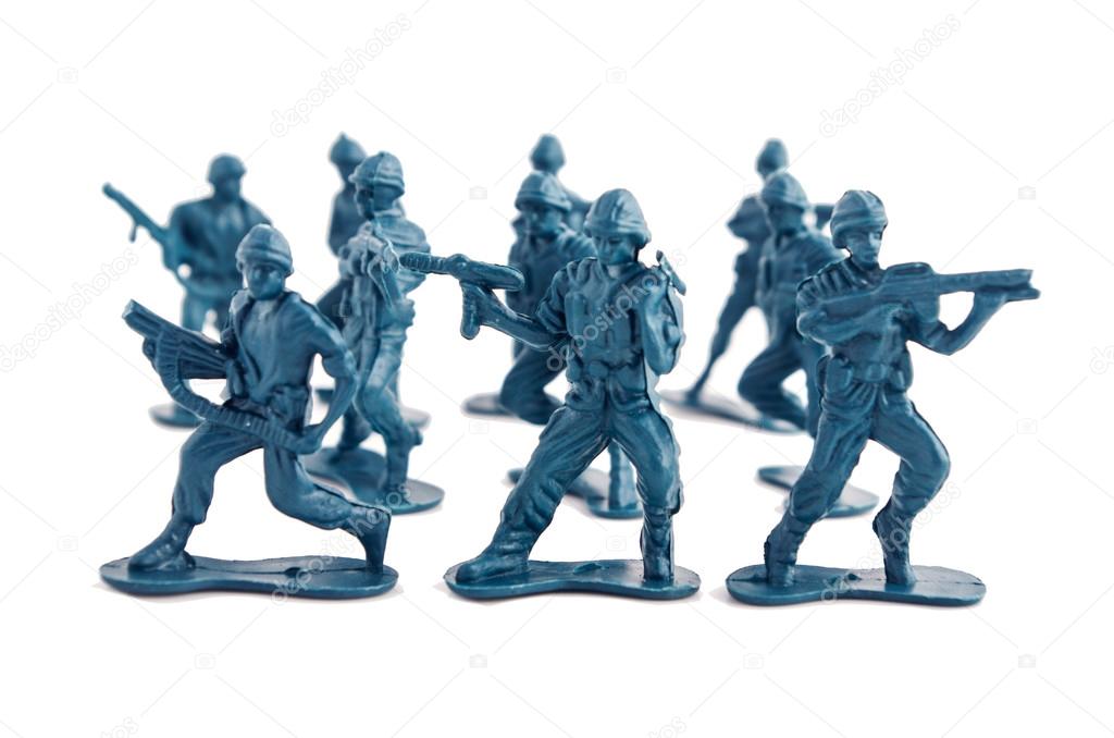 Blue army toy soldiers