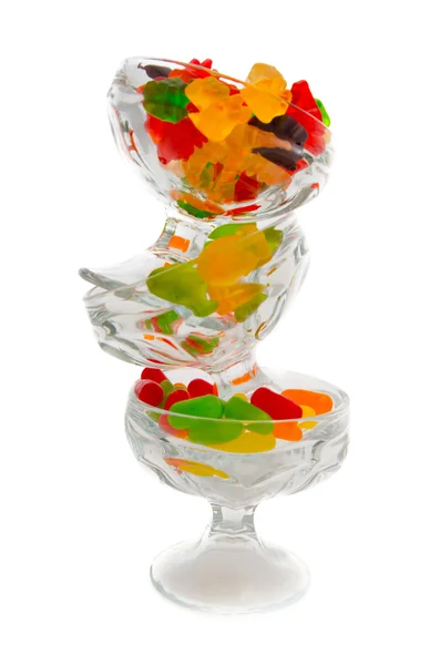 Ursos de goma coloridos em um copo — Fotografia de Stock