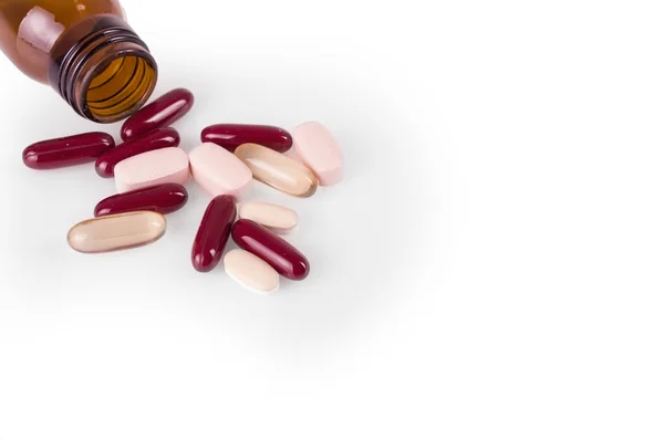 Kleurrijke tabletten en pillen — Stockfoto