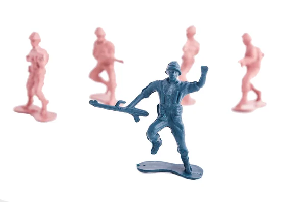 Toy soldiers white background — Stock Photo, Image