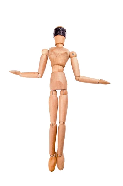 Blind justice wood model figure — Stock Photo, Image