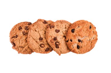 Beyaz üzerine çikolatalı kurabiye.