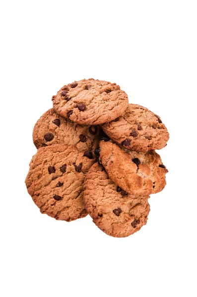 Chocolate chip cookies on white — Stock Photo, Image