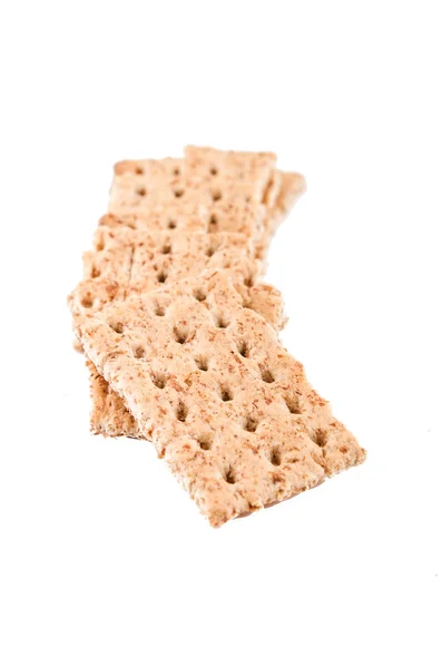 Salt diet crackers on white background — Stock Photo, Image