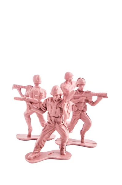 Giocattolo soldati sfondo bianco — Foto Stock