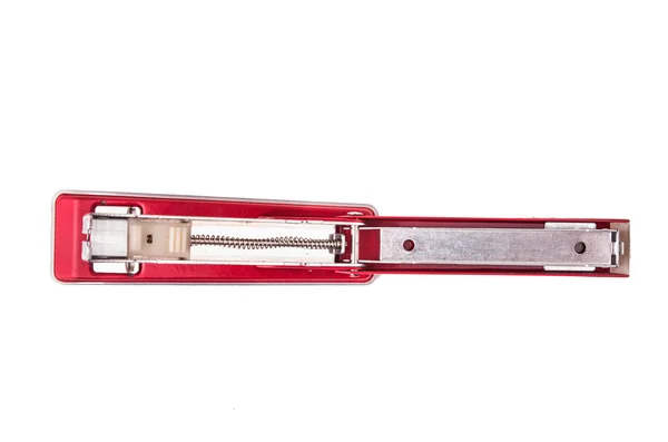 Engrapadora roja sobre fondo blanco — Foto de Stock