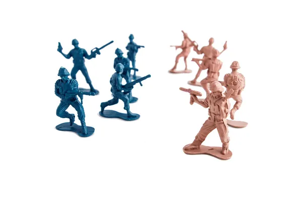 Toy soldiers white background — Stock Photo, Image