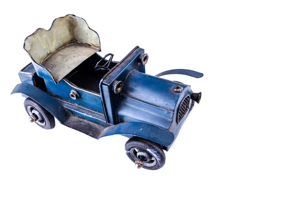 Carros de brinquedo vintage em fundo branco — Fotografia de Stock