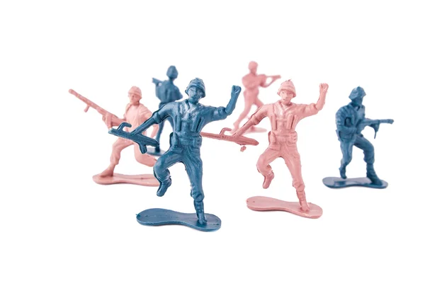 Toy soldiers vit bakgrund — Stockfoto