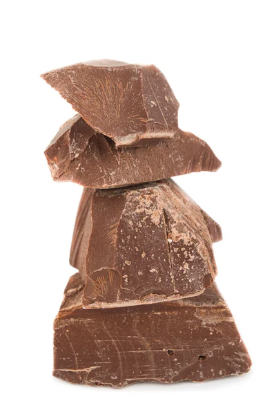 Raw chocolate on chunks — Stock Photo, Image