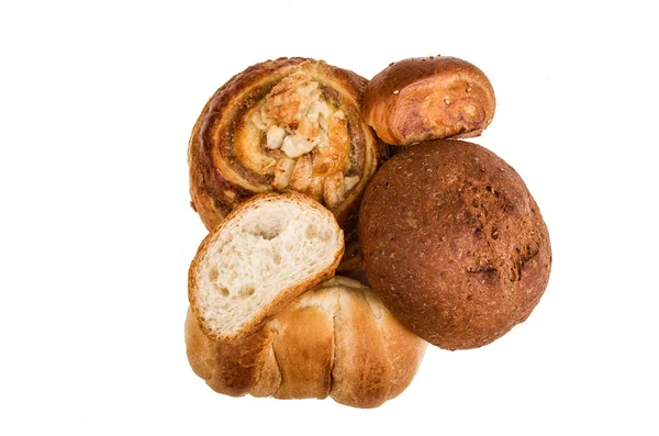 Pão isolado sobre um fundo branco — Fotografia de Stock