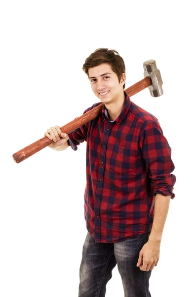 Un hombre con un martillo —  Fotos de Stock