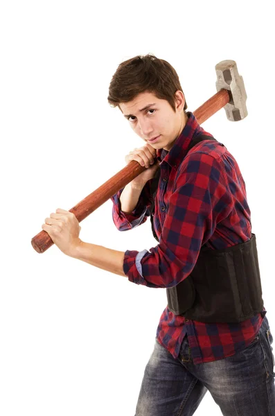 Un hombre con un martillo —  Fotos de Stock