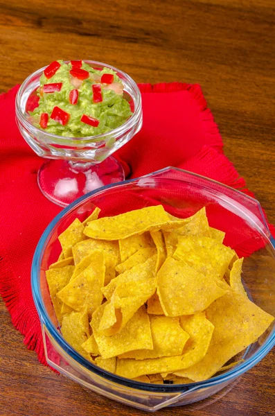 Nachos ready to serve in a bowl — Stock Photo, Image