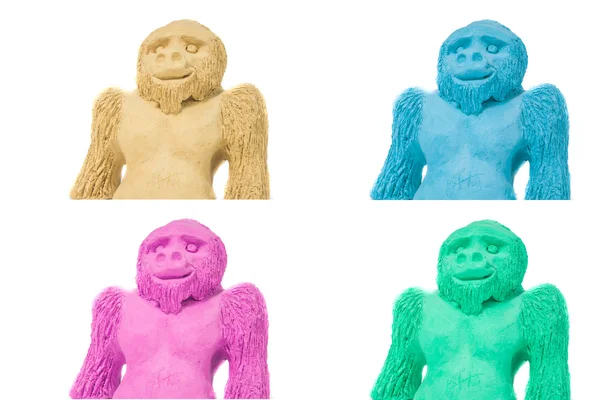 Gorila de barro várias cores — Fotografia de Stock