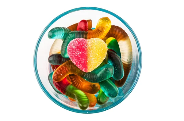 Jelly candy assorted flavors on white — Stock Photo, Image