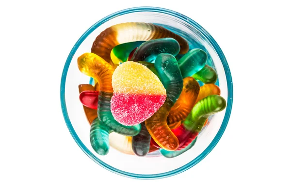 Jelly candy assorted flavors on white — Stock Photo, Image