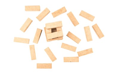 Jenga beyaz zemin üzerine