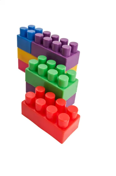 Building blocks wall on a white background — Stock Photo, Image