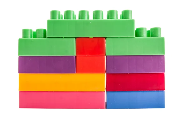 Building blocks wall on a white background — Stock Photo, Image