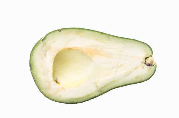 Avocatto na białym tle organiczny plastry — Zdjęcie stockowe