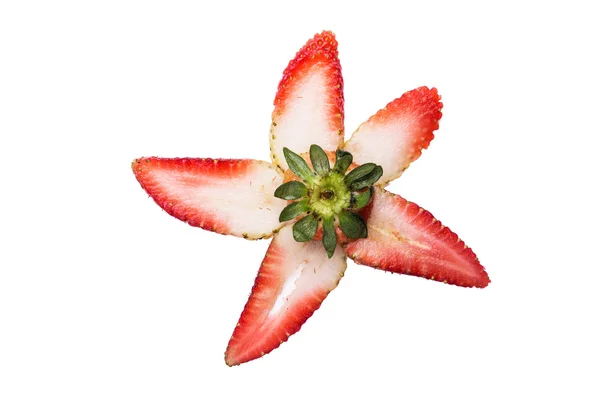 在白色背景上的有机草莓 — 图库照片