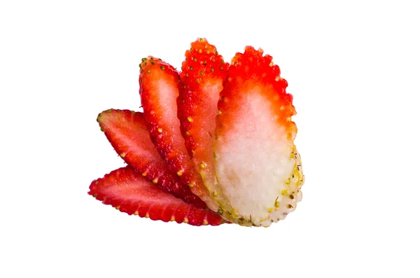 Fraises bio sur fond blanc — Photo