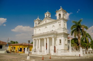 Main square church, Suchitoto town in El Salvador clipart