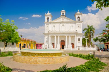 Main square church, Suchitoto town in El Salvador clipart