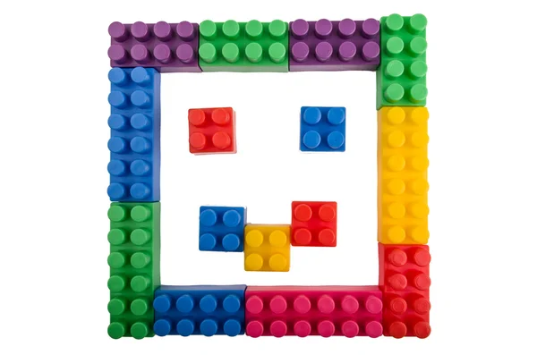 Building blocks happyy face a white background — Stock Photo, Image