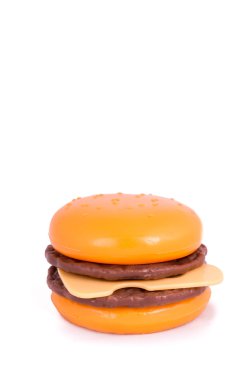 plastik oyuncak hamburger topuz ile