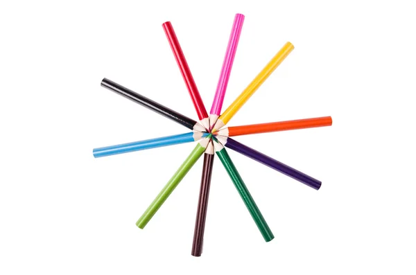 Lápis de cor em um círculo — Fotografia de Stock
