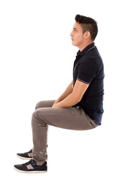 Man sitting on white background — Stock Photo, Image